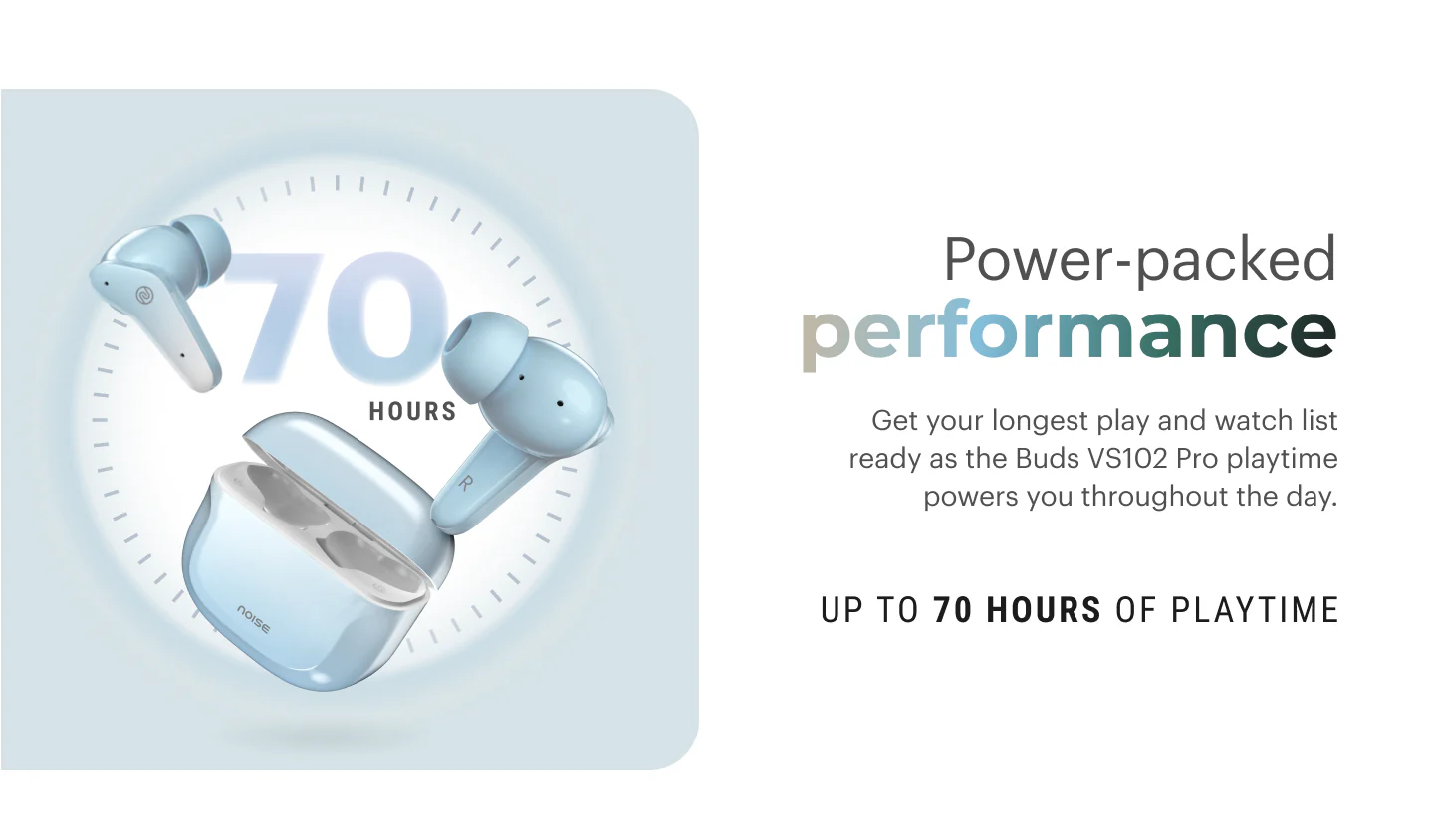 Noise Buds VS102 Pro with ANC (25dB), 70H Playtime, Quad Mic ENC, Bluetooth Gaming Earbuds (Aurora Green, True Wireless)