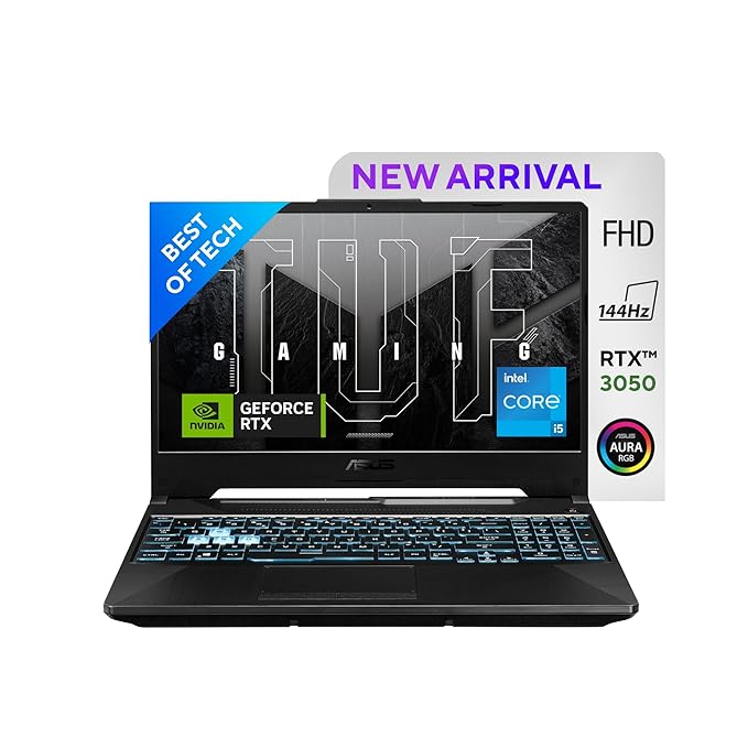 ASUS TUF F15 Gaming Laptop, Intel Core i5-11400H 11th Gen, 15.6"(39.62 cm) FHD 144Hz, RTX 3050 4GB Graphics, (8GB RAM /512GB SSD/90WHrs Battery/Windows 11/Office 2021/Black/2.3 kg) FX506HC-HN089WS