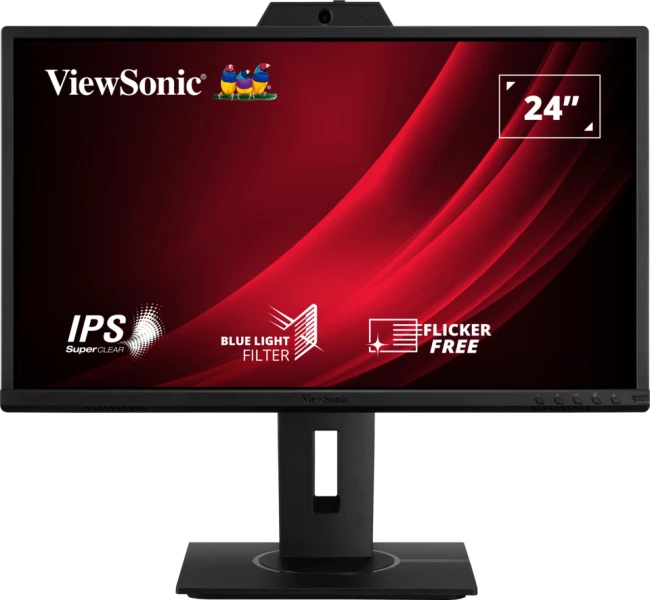 ViewSonic (from USA) VG2440V 60.96 Cm (24") Full HD IPS Webcam Professional Monitor | Dual Speakers | Built-in Webcam | Height Adjustable | USB Hub | DisplayPort | HDMI | VGA | 104% sRGB | Display Manager