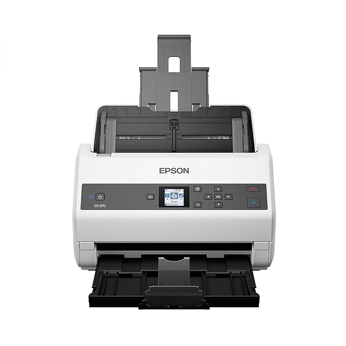 Epson WorkForce DS-870 Sheetfed Scanner | 600 dpi | 30-bit Color | 65 ppm | Duplex Scanning