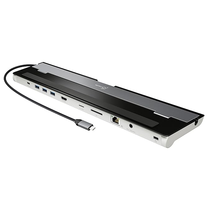 j5create JCD533 USB-C 4K HDMI Docking Station | 9-in-1 USB-C Hub with 100W PD, Ethernet, Card Reader, Audio | Compatible with MacBook & Windows