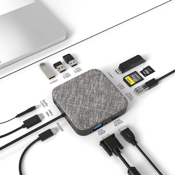 Circle Rootz type c 4-in-1 hub with ethernet usb c to 3 usb ports 1gbps lan adapter 10/100/1000 mbps