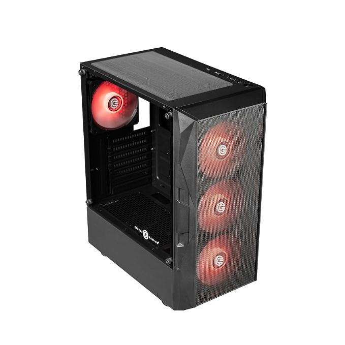 Circle Xtender X4 Mid- Tower Type C 2.0 | Gaming Cabinet - Black | Support ATX, M-ATX, ITX | Pre- Installed 3 x 120mm Front and 1 x 120mm Rear ARGB Mirror Fans