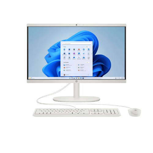 HP All-in-One 22-dg0154in Desktop | Intel Core N200 | 8GB DDR5 RAM | 512GB SSD | 22" FHD Antiglare VA Display | Windows 11 + MS Office H&S 2021 | Cashmere White