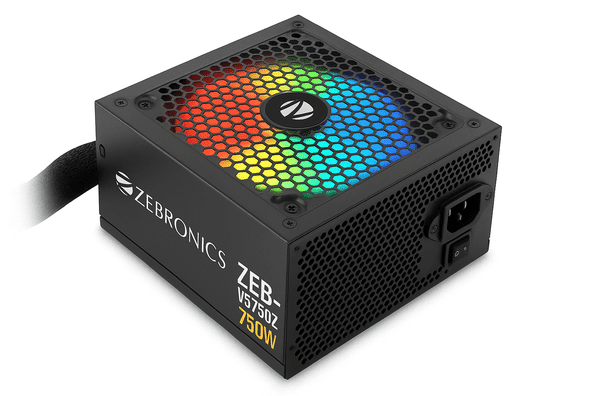 Zebronics ZEB-VS750Z 750W Gaming Power Supply | 80+ Bronze | RGB Lighting | 4 SATA | High-Performance PSU