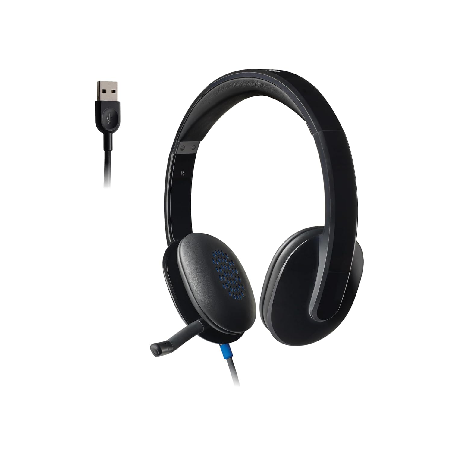 Logitech H540 Stereo Wired Headphones On Ear Headphones With Mic With Noise-Cancelling Usb, On Ear Controls, Mute Indicator Light, Pc/Mac/Laptop - (Black)