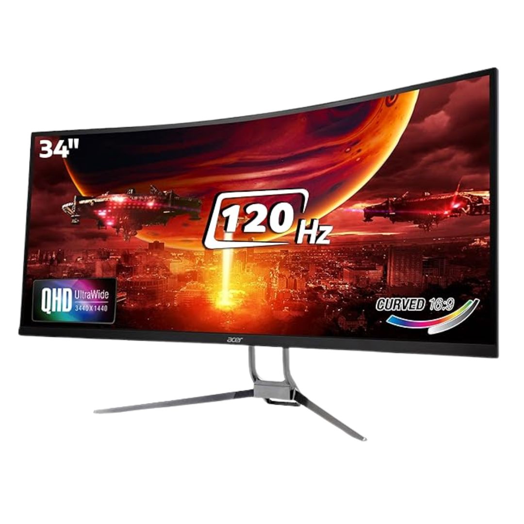 Acer ED343CUR J0 34″ UWQHD 1000R Curved VA Gaming Monitor | 120Hz | 1ms | HDR10 | RGB Lighting | FreeSync | Eye Care