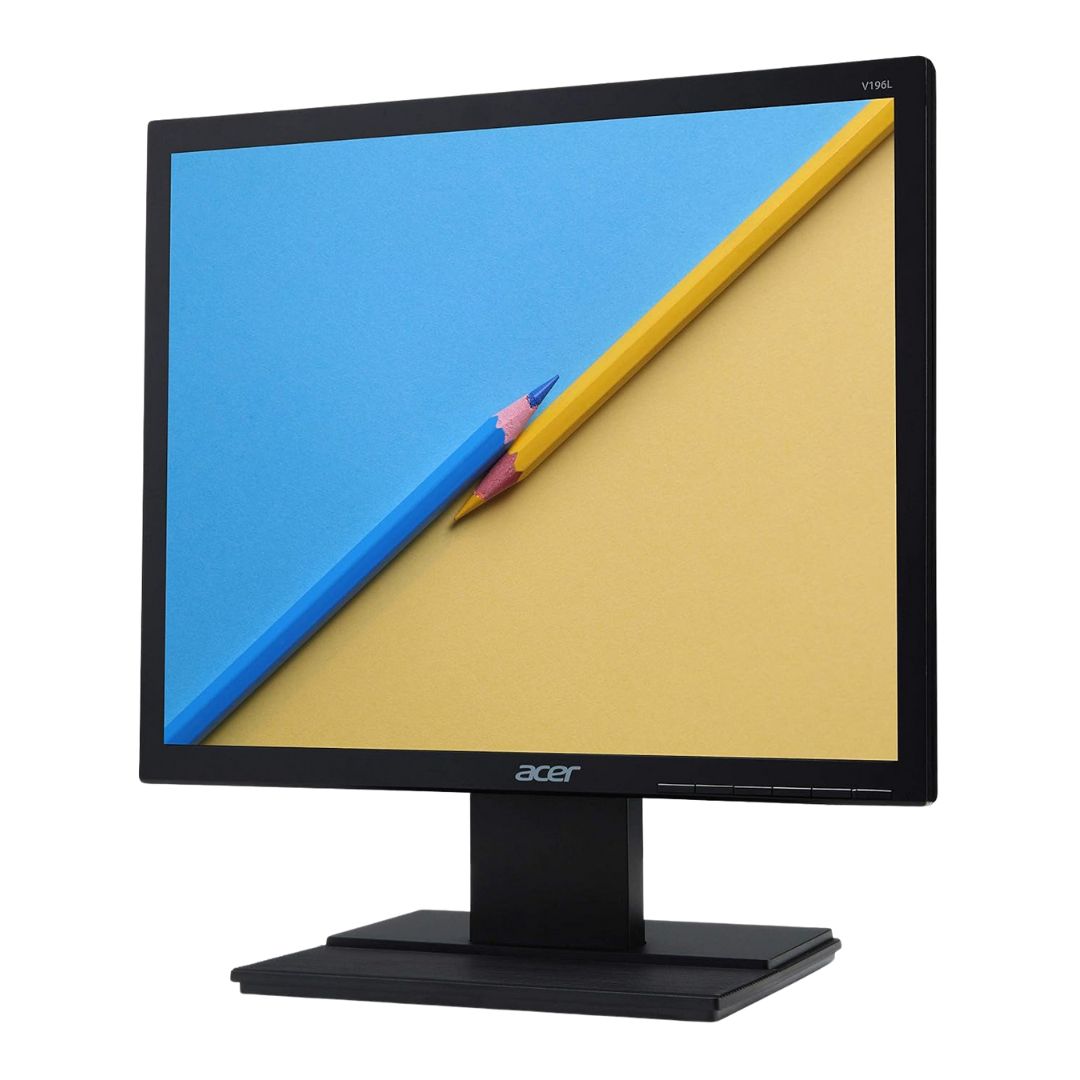 Acer V196L 19″ SXGA LED Monitor | 1280×1024 | 5ms | 250 Nits | VGA & DVI | TCO Certified | Black