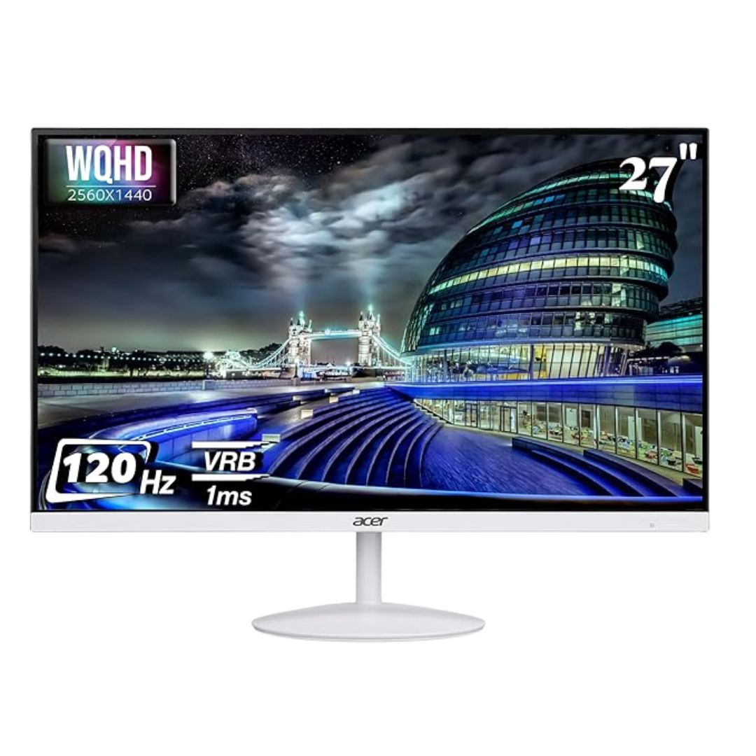 Acer SA272U G 27″ WQHD IPS Ultra-Slim Monitor | 120Hz | 1ms VRB | HDR10 | AMD FreeSync | Stereo Speakers | Eye Care | White