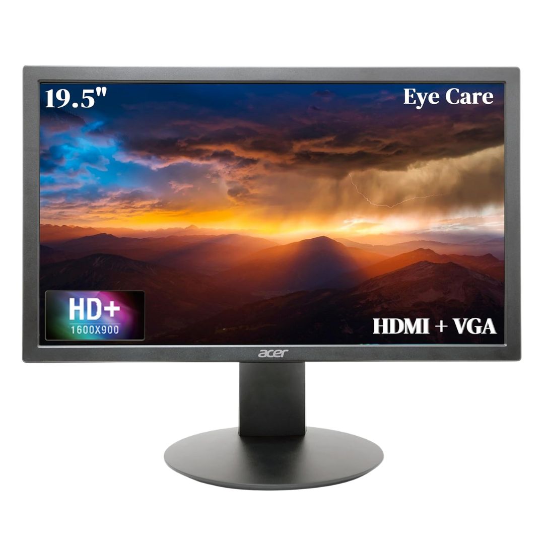 Acer V206Q 19.5″ HD+ LCD Monitor | 1600×900 | HDMI & VGA | Eye Care | Tilt & Wall Mount | Black