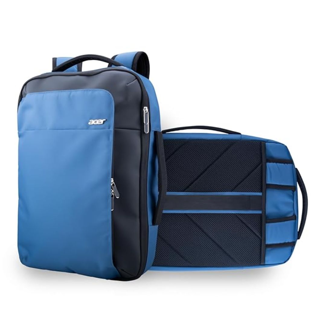 Acer Swift 2-in-1 Convertible 15.6 Inch Backpack | Sleek & Lightweight | 11.5L Capacity | Convertible Tuckaway Straps | Premium Metal Accents | Navy Blue