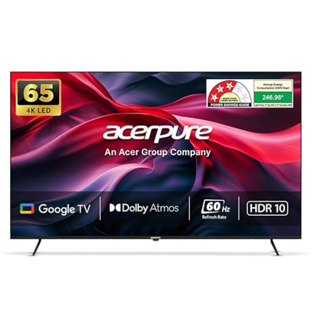 Acerpure 164 cm (65-inch) Elevate Series Ultra HD 4K QLED Smart Google TV | AP65UG51QEVTD (2024 Model)