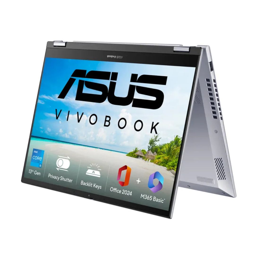 ASUS Vivobook S14 Flip 2-in-1 Laptop | Intel Core i5-13420H | 16GB DDR4 | 512GB SSD | 14" WUXGA Touch TP3402VAO-LZ612WS | Transparent Silver