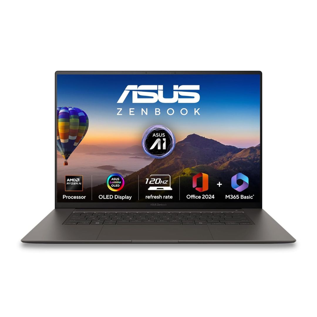 ASUS Zenbook S16 Copilot+ AI PC | AMD Ryzen AI 7 Octa-Core 350 | 24GB DDR5 | 1TB SSD | 16" 3K OLED Touchscreen |  UM5606KA-RJ109WS | Zumaia Gray