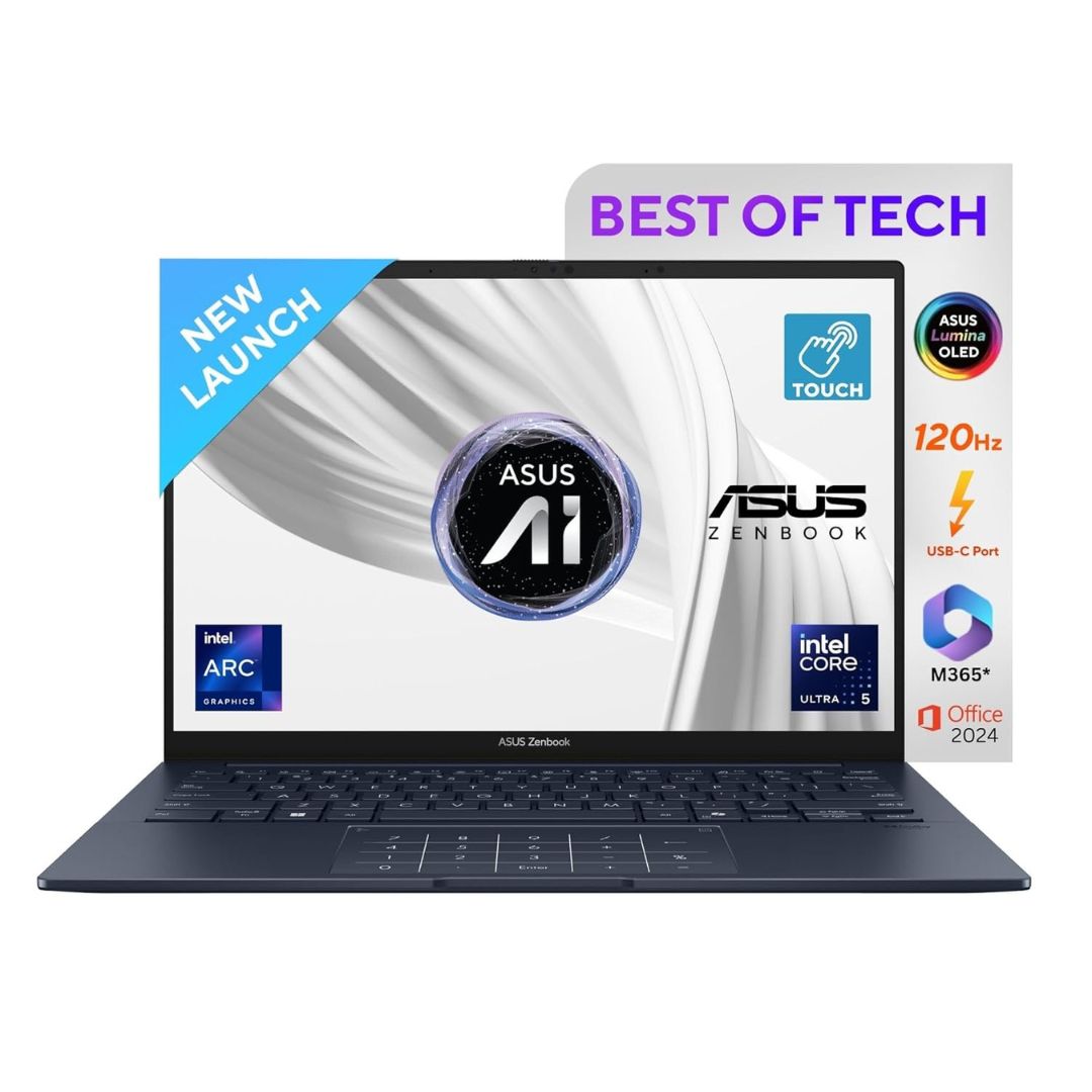ASUS Zenbook 14 Copilot+ AI PC | Intel Core Ultra 5 (Series 2) | 32GB DDR5 | 1TB SSD | 14" 3K OLED Touchscreen |  UX3405CA-PZ163WS | Ponder Blue