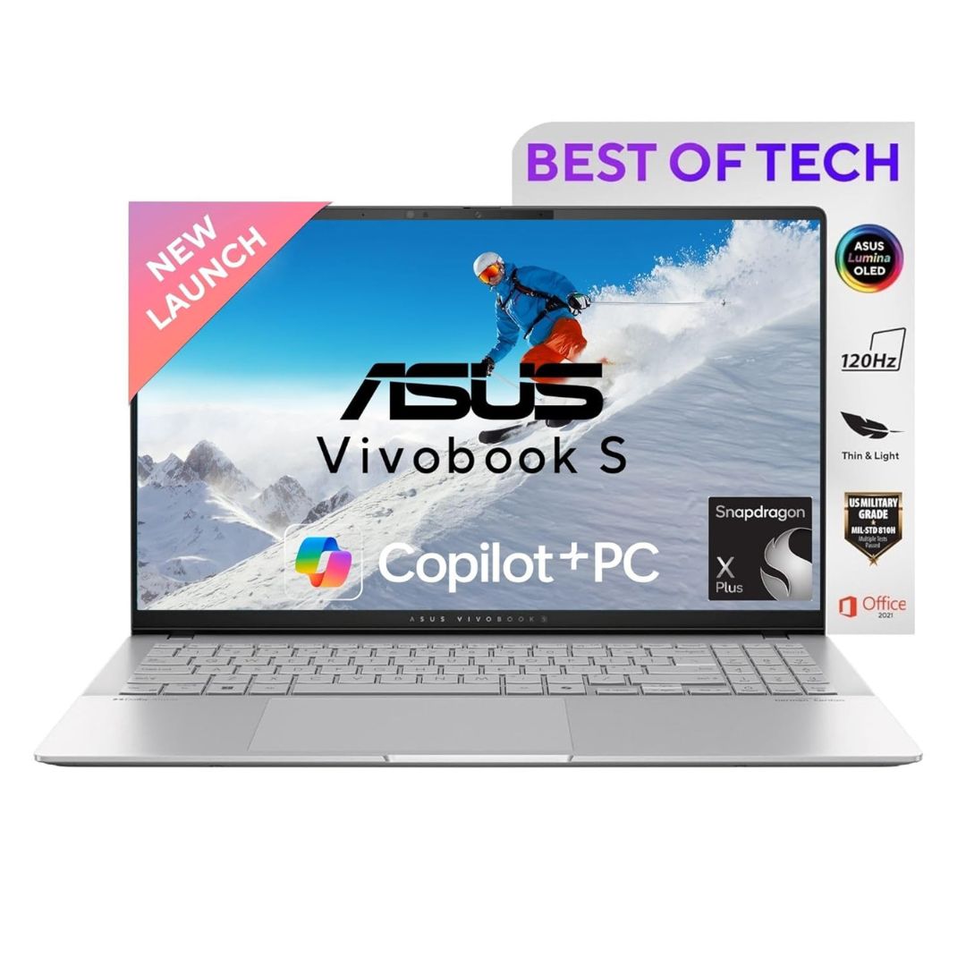 ASUS Vivobook S15 (S5507QA-MA551WS) Snapdragon X Plus AI Laptop – 15.6" 3K OLED, 16GB DDR5 RAM, 1TB SSD, Windows 11 Home