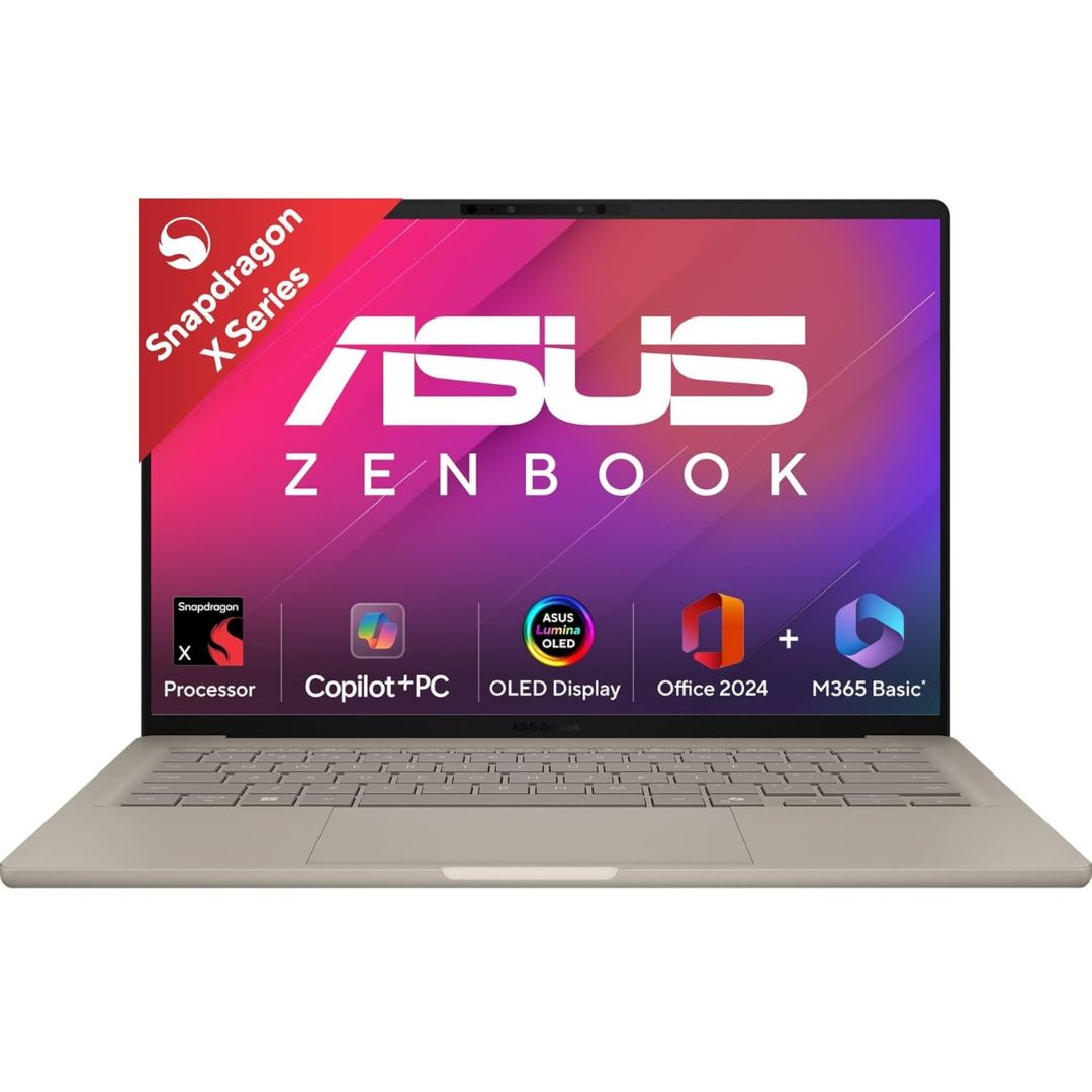 ASUS Zenbook A14 OLED (UX3407QA-QD258WS) – Snapdragon X X1 26100, AI Copilot+ PC, 14” OLED, 16GB DDR5 RAM, 512GB SSD