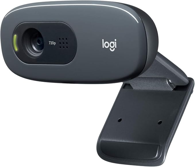 Logitech C270 HD Webcam | 720p Widescreen Video Calling | Built-in Microphone | Auto Light Correction | USB Plug & Play