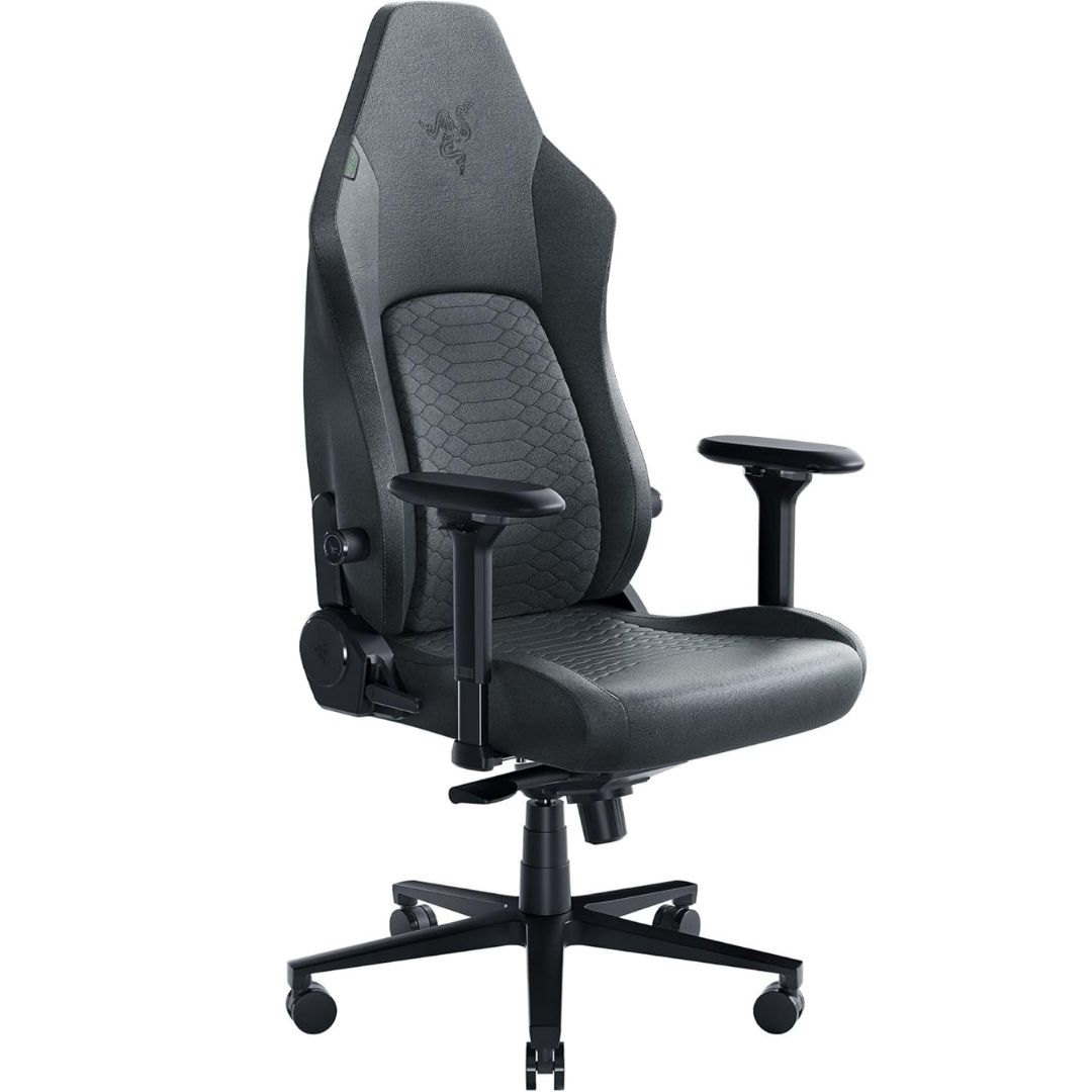 Razer Iskur V2 Ergonomic Gaming Chair (Adaptive Lumbar Support, 152° Recline, 4D Armrests, High-Density Foam, Fabric Finish) – Dark Grey (RZ38-04900300-R3U1)