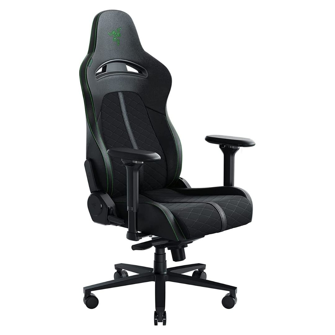 Razer Enki Gaming Chair (All-Day Comfort, Built-in Lumbar Arch, Dual-Density Cushions, Adjustable Recline, Premium Faux Leather) – Black (RZ38-03720100-R3U1)