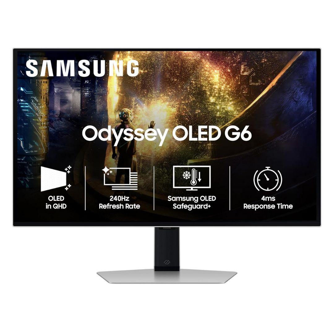 Samsung Odyssey G5 27″ QHD Gaming Monitor, 180 Hz, 1 ms, FreeSync, HDR10, Adjustable Stand, LS27FG510EWXXL – Black