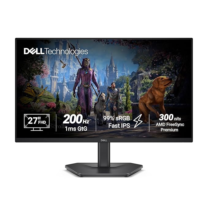 Dell SE2725HG 27" FHD IPS Gaming Monitor – 200Hz, 1ms GtG, FreeSync Premium, HDR10