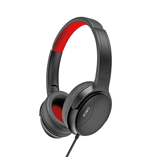 Circle Xplode 102 Over Ear Headphone | Full Range Sound | Wired Headset with MIC | 3.5mm Single Pin | 1.2m Cable | Volume Switch | Soft Cushions | 40mm Neodymium Drivers | Black