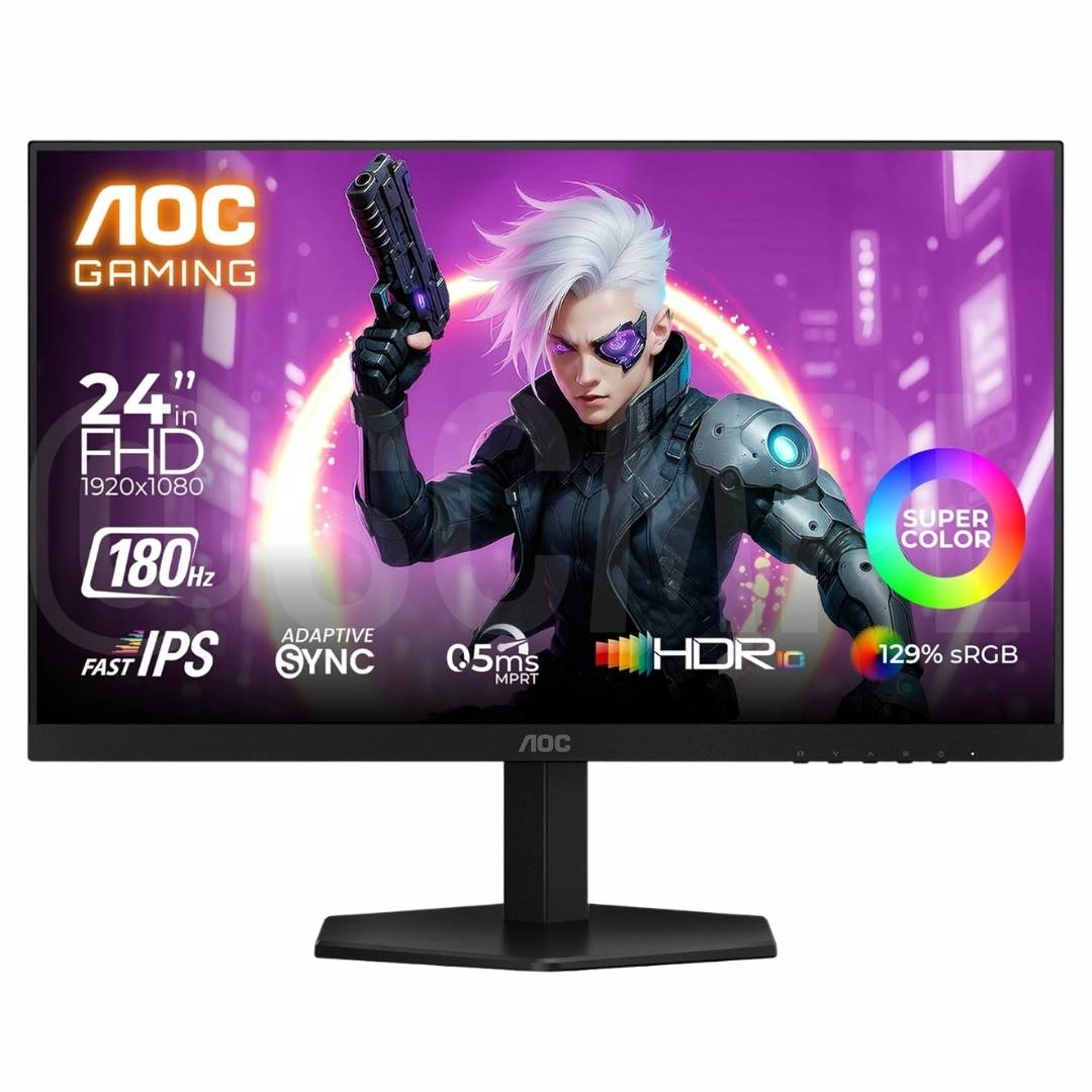 AOC 24G42E 24” Gaming Monitor – FHD Fast IPS, 180Hz, 0.5ms, Adaptive Sync, HDR10
