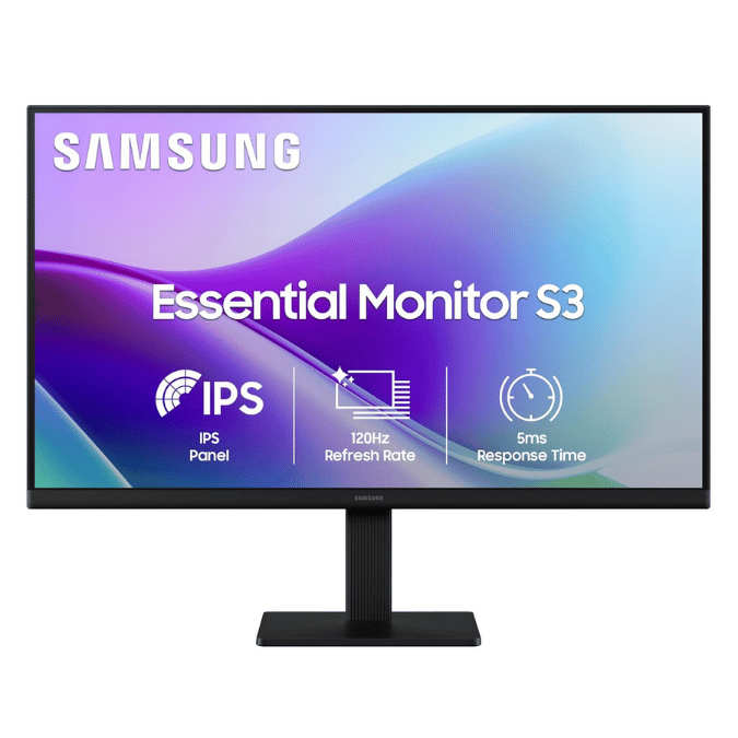 Samsung 24" Gaming Monitor, 120Hz IPS Panel, Full HD 1920x1080, 5ms Response Time, Dual HDMI, Game Mode & Eye Saver Mode, Super Slim Borderless Design, Wall Mountable, Black, LS24F320GAWXXL