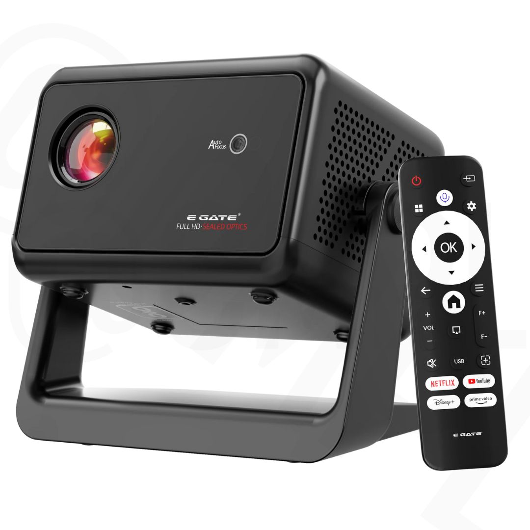 E Gate Duster 5X Pro Fully Automatic Native 1080p Smart Projector — 4K Ultra HD Support, Whale OS with Official Netflix & Prime