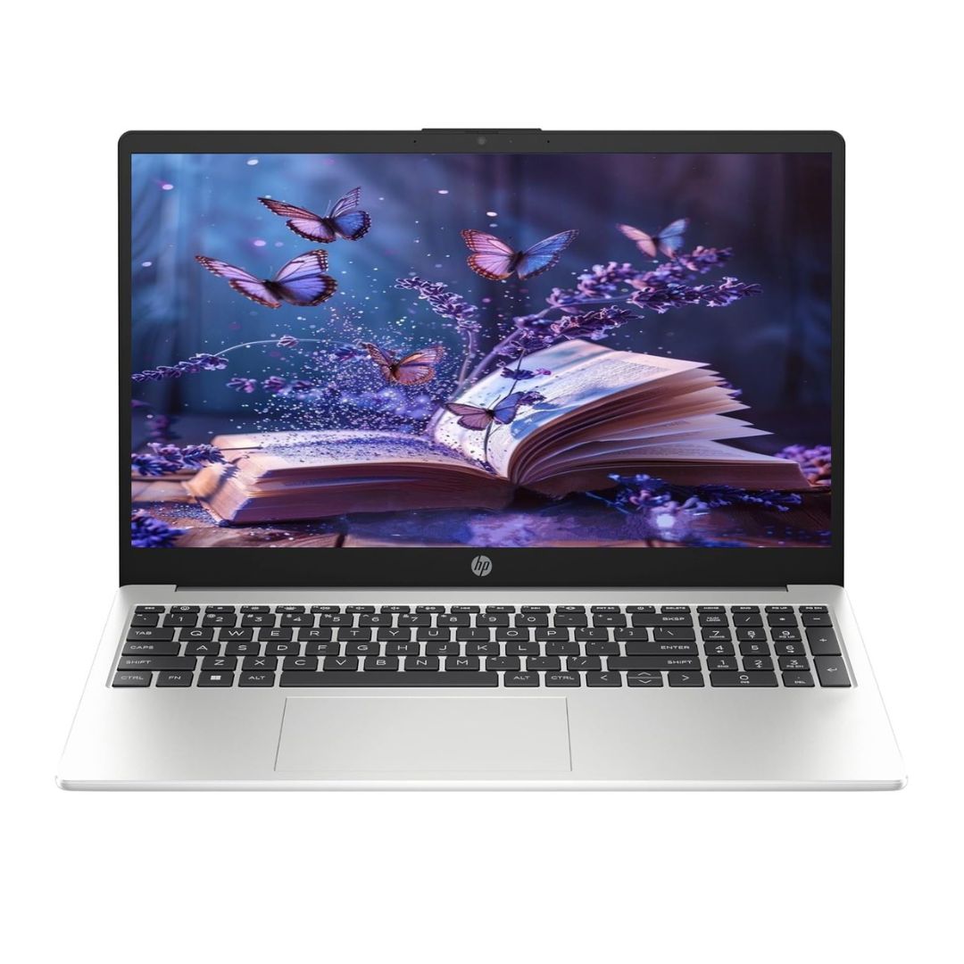 HP 15 Laptop (2025), AMD Ryzen 3 7335U, 8GB DDR5 RAM, 512GB SSD, 15.6″ Full HD Display, AMD Radeon Graphics, Windows 11 Pro, MS Office 2024, Turbo Silver