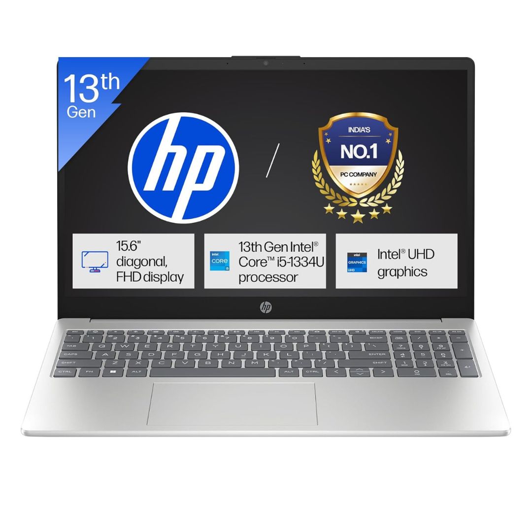 HP 15 Laptop, 13th Gen Intel Core i5-1334U, 8GB DDR4 RAM, 1TB SSD, 15.6″ Full HD Anti-Glare Display, Windows 11, Office Home 2024, M365 Basic 1 Year, Silver, fd0549TU
